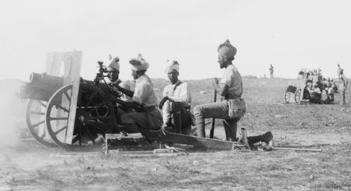 Indian Army gunners with 3.7 inch Mountain Howitzers