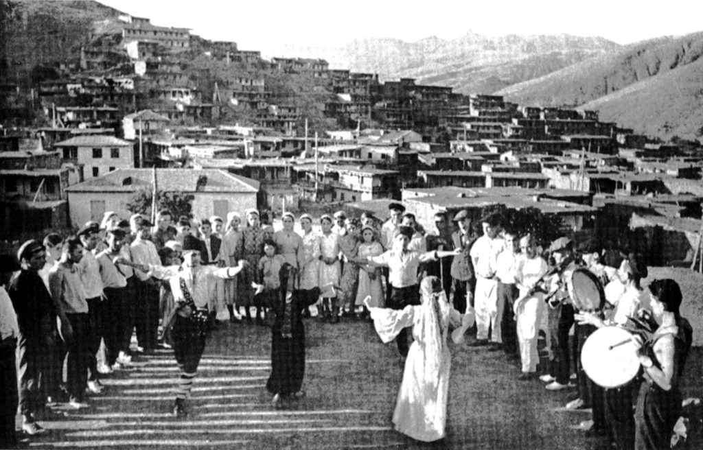 Photo of Crimean Tatars doing traditional dance in the terraced Tat mountains a few days before they were deported on 18 May 1944